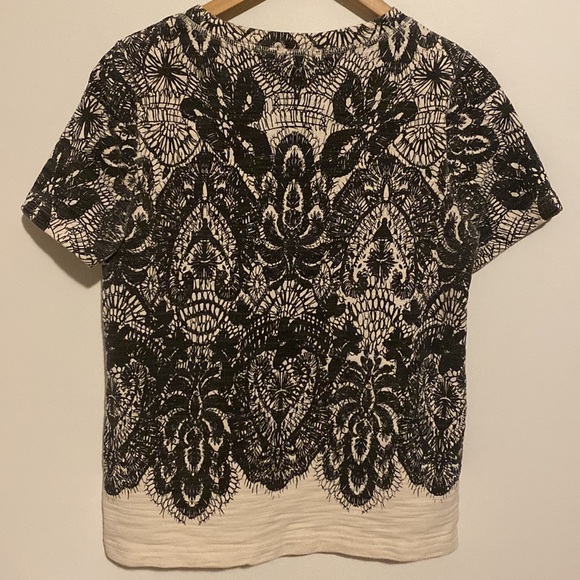 J. Crew Cotton Lace Print Tee - Picture 7 of 7